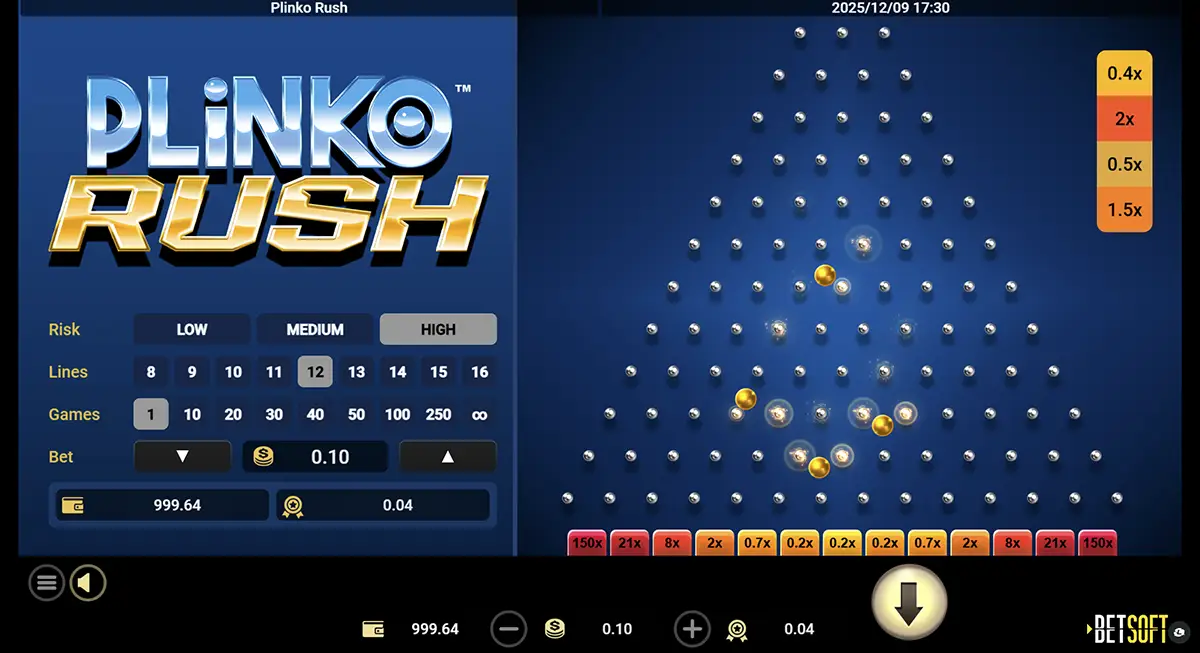Акции для игры Plinko